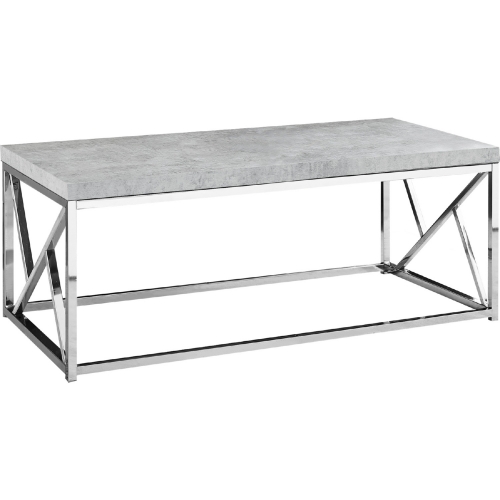 Coffee Table in Chrome with Grey Cement Look Top